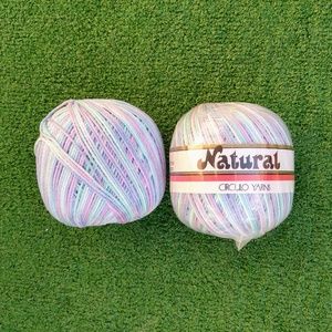 2 Circulo Yarns Natural 2 Balls 200m Cotton Mercerized Multicolored Pastel New